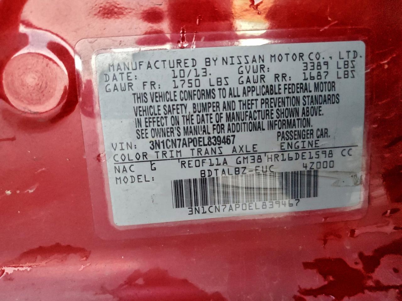 Nissan Versa S Image 4