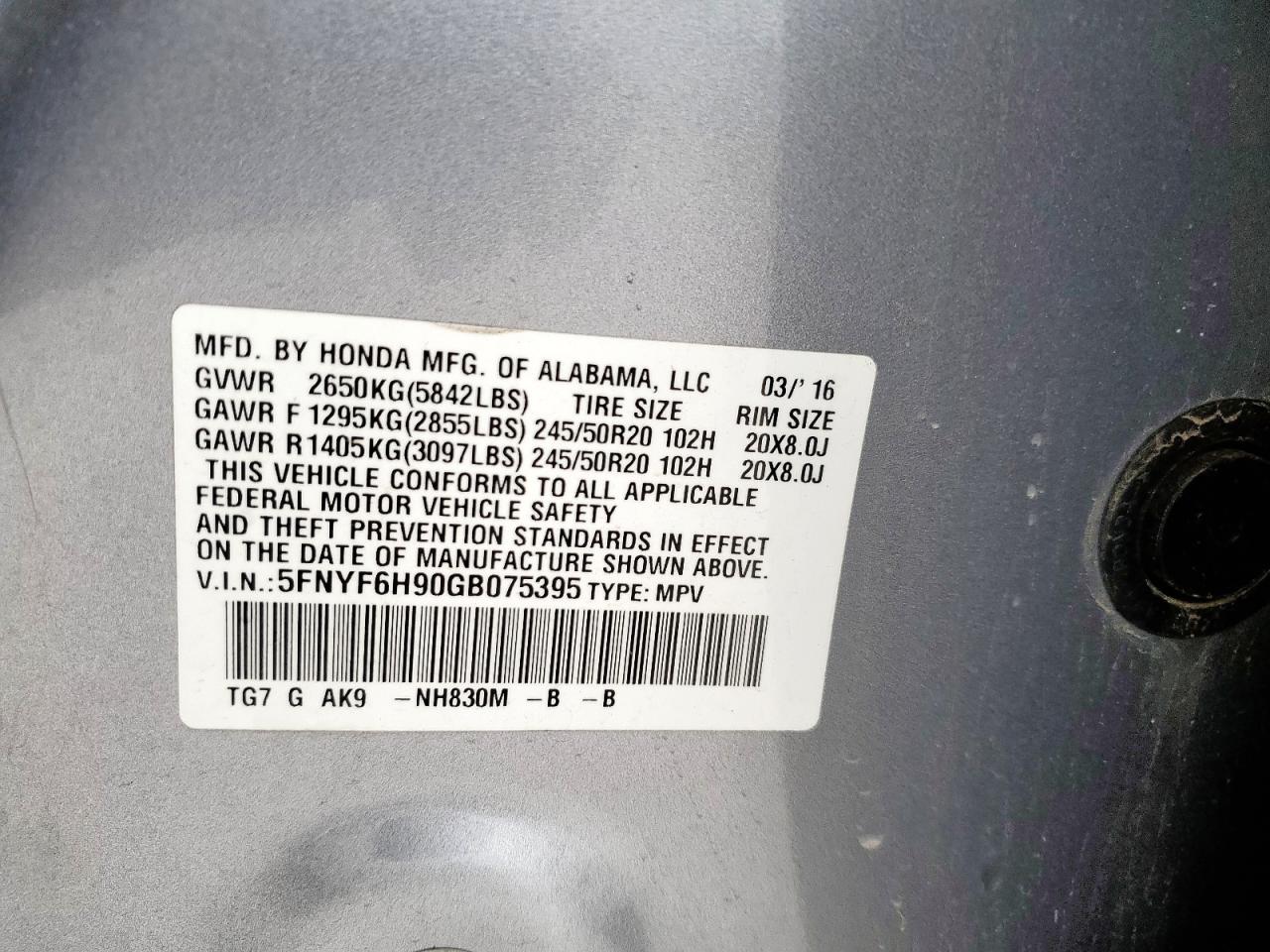 Honda Pilot Touring Image 11