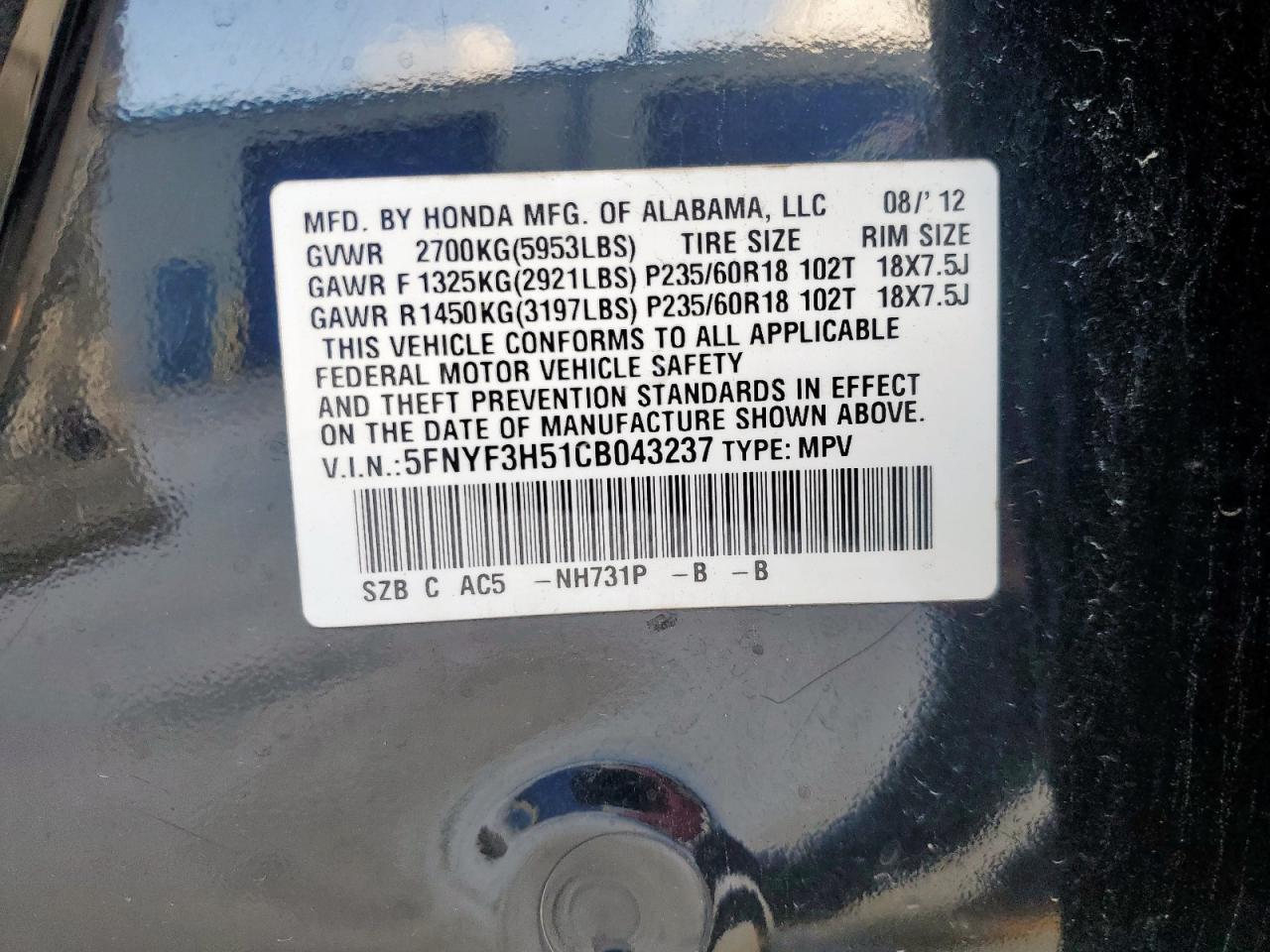 Honda Pilot Exl Image 8