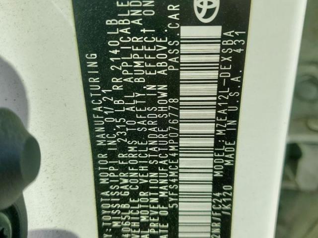 Toyota Corolla Se Image 9